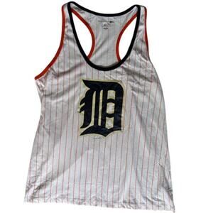 NWT MLB Detroit Tigers White Striped Razorback Tank Top Size XL